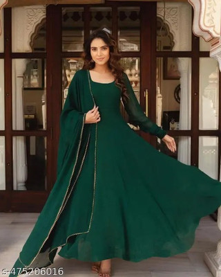 KELIFASHION Anarkali Gown(Green)