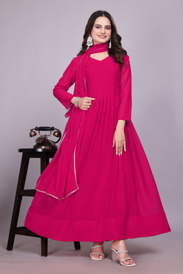 REVA ENTERPRISE Anarkali Gown(Pink)