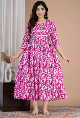 VF Rajasthan Flared/A-line Gown(Pink)