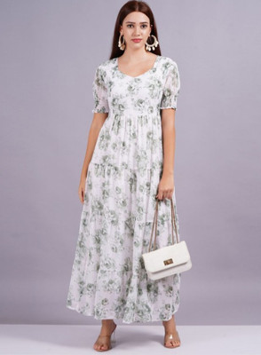 Asmin creation Flared/A-line Gown(Green)