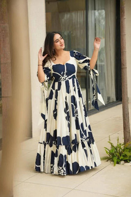 Barters boutique Flared/A-line Gown(Dark Blue)