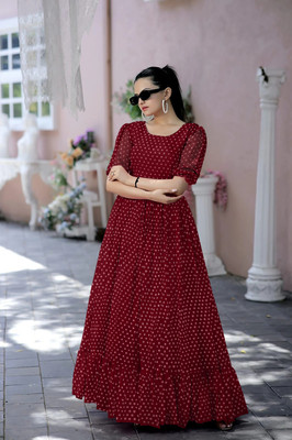 D'CART Flared/A-line Gown(Maroon)