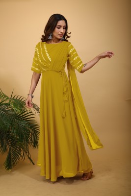 SANCIA Flared/A-line Gown(Yellow)