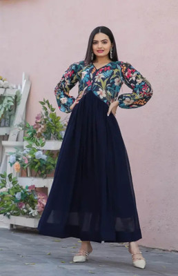 NIVATEXSURAT Flared/A-line Gown(Dark Blue)