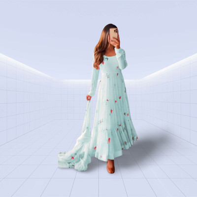 Shree Textiles Anarkali Gown(Multicolor)