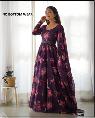 DHYAN CREATION ONLINE Anarkali Gown(Purple)