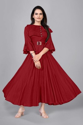 FROXITO Anarkali Gown(Red)