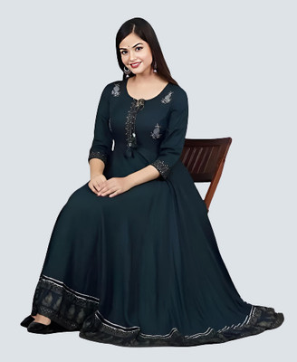 Kapishreshth Anarkali Gown(Dark Blue)