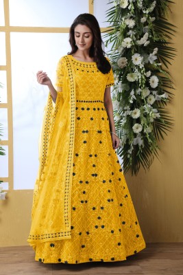 A To Z Cart Flared/A-line Gown(Yellow)