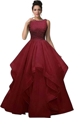 Kitty Fashion Flared/A-line Gown(Maroon)