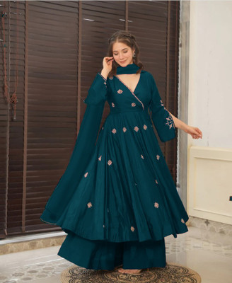 shubhamtextile Women Palazzo Dupatta Set