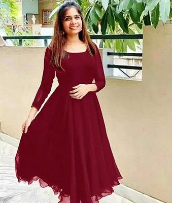 style crush Anarkali Gown(Maroon)
