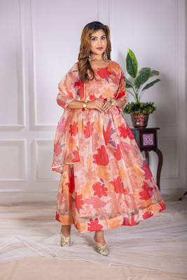 Sukhvilas Enterprise Anarkali Gown(Multicolor)