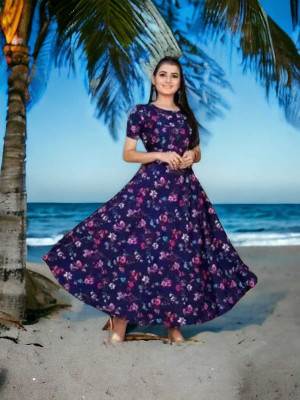 U CREATION Flared/A-line Gown(Blue)