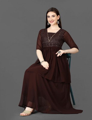 Siyu Creation Flared/A-line Gown(Brown)