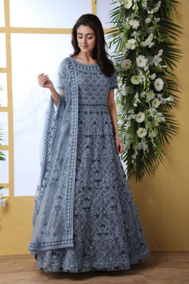 LADY SHOPI Flared/A-line Gown(Silver)