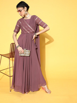 Vivisha Flared/A-line Gown(Brown)