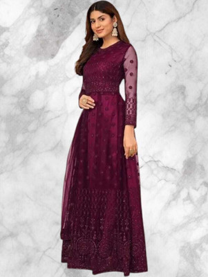 Kitvillaa Anarkali Gown(Maroon)
