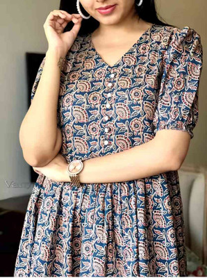 Madhurima Collection Women A-line Multicolor Midi/Calf Length Dress