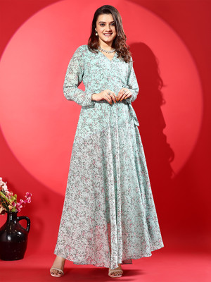 Fashion2wear Straight Gown(Green)