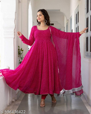 MAHADEV Anarkali Gown(Pink)