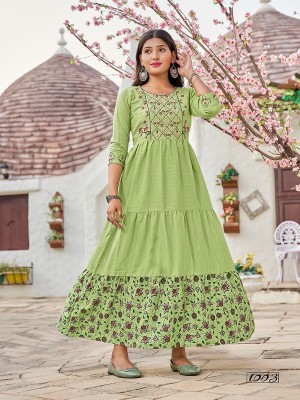 GOAT CLOTHING Flared/A-line Gown(Light Green)