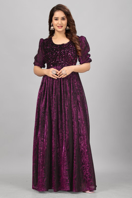 Aizii Flared/A-line Gown(Purple)