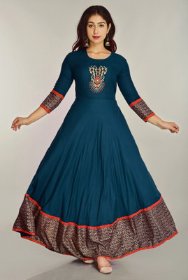 SUVVASI Anarkali Gown(Blue)