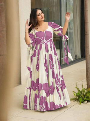 Barters boutique Flared/A-line Gown(Purple)