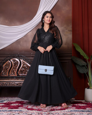 Livecraft Flared/A-line Gown(Black)