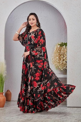 Rajakuddus Anarkali Gown(Red, Black)