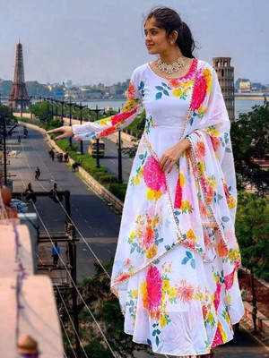 Pramukh Darshan Export Anarkali Gown(White)