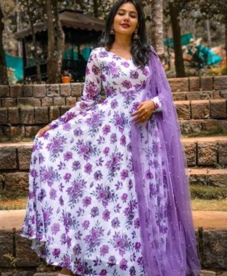 SHITAL TEXTILES Anarkali Gown(Purple)