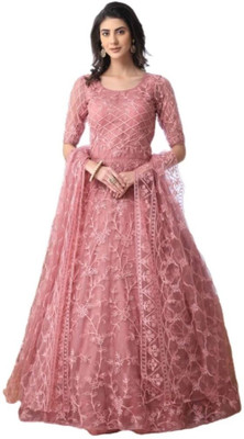 LADIESFULLGOWN Anarkali Gown(Pink)