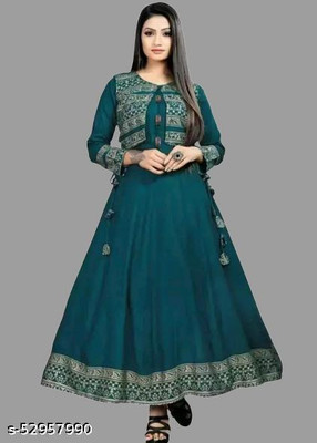 chhaaya fashion Anarkali Gown(Dark Blue)