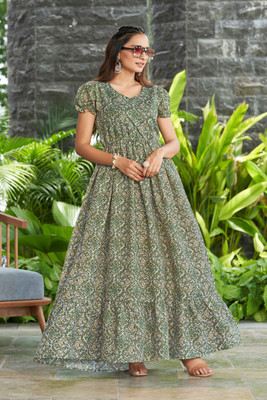 EVAROO Flared/A-line Gown(Green)