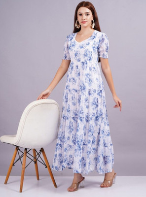 Asmin creation Anarkali Gown(Blue)