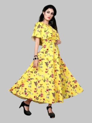 Db Fashion Vbz Flared/A-line Gown(Yellow)