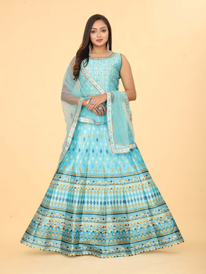 ETHNICTREE Flared/A-line Gown(Light Blue)