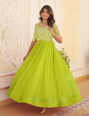 Amarentarprise Anarkali Gown(Light Green)