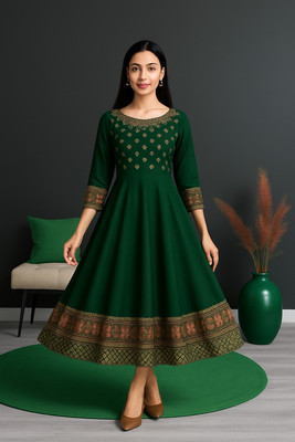 SanhaGarments Anarkali Gown(Green)