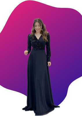 KFKD Flared/A-line Gown(Black)