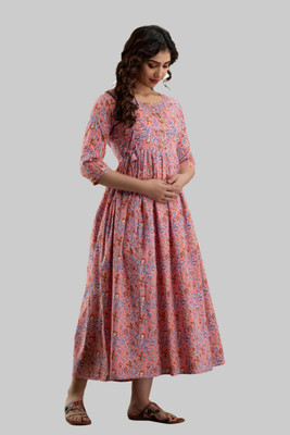 VAIDIKI Flared/A-line Gown(Pink)