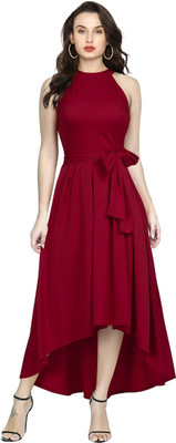 SHREE KSHETRAPAL CREATION Straight Gown(Maroon)