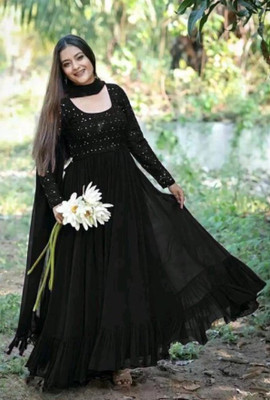 A One Collection Anarkali Gown(Black)