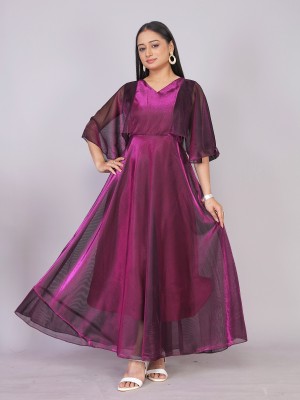 Apnisha Women Gown Purple Dress