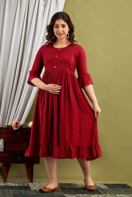 Chahat Gartex Flared/A-line Gown(Red)