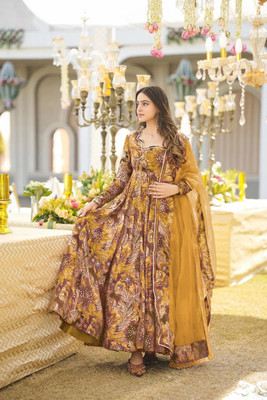 Zestleaf Anarkali Gown(Yellow)