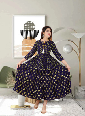 Most Flared/A-line Gown(Blue)