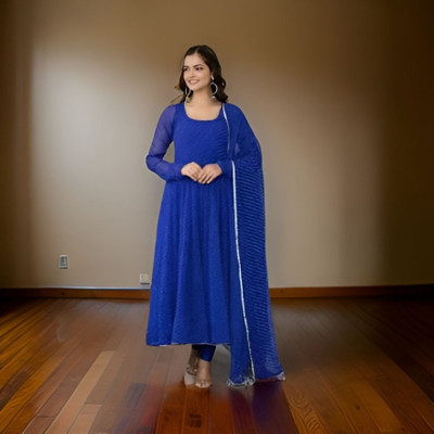 MANIJAYFAB Anarkali Gown(Blue)